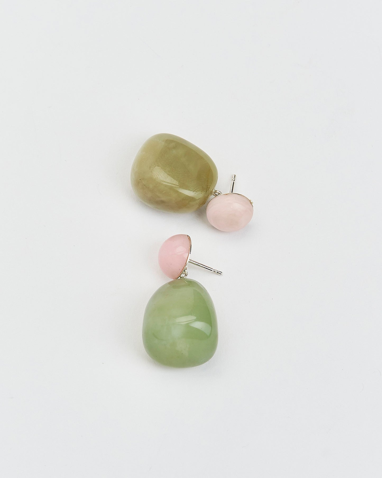 Pink and Green Pebbles Earrings No1