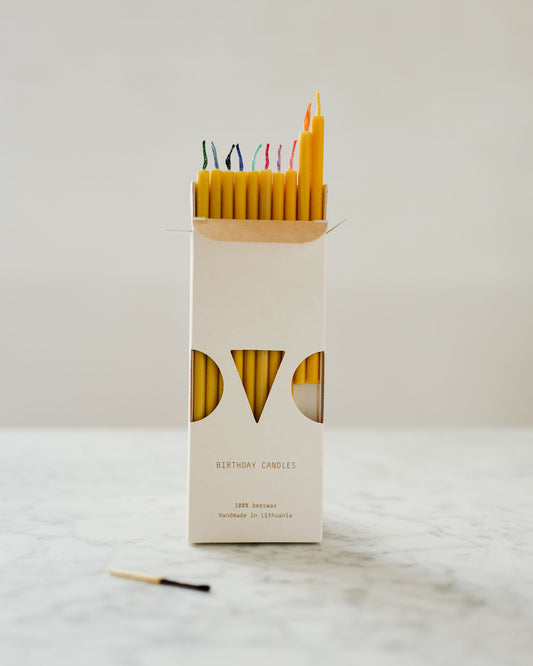 Beeswax birthday candles 10 pcs.