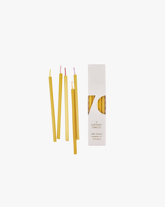 Beeswax birthday candles 5 pcs.