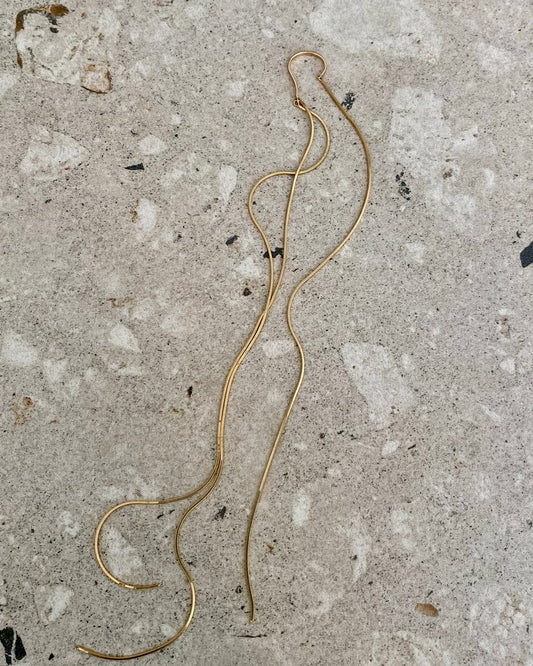 Lissom Thin Earcuff Long - vergoldet