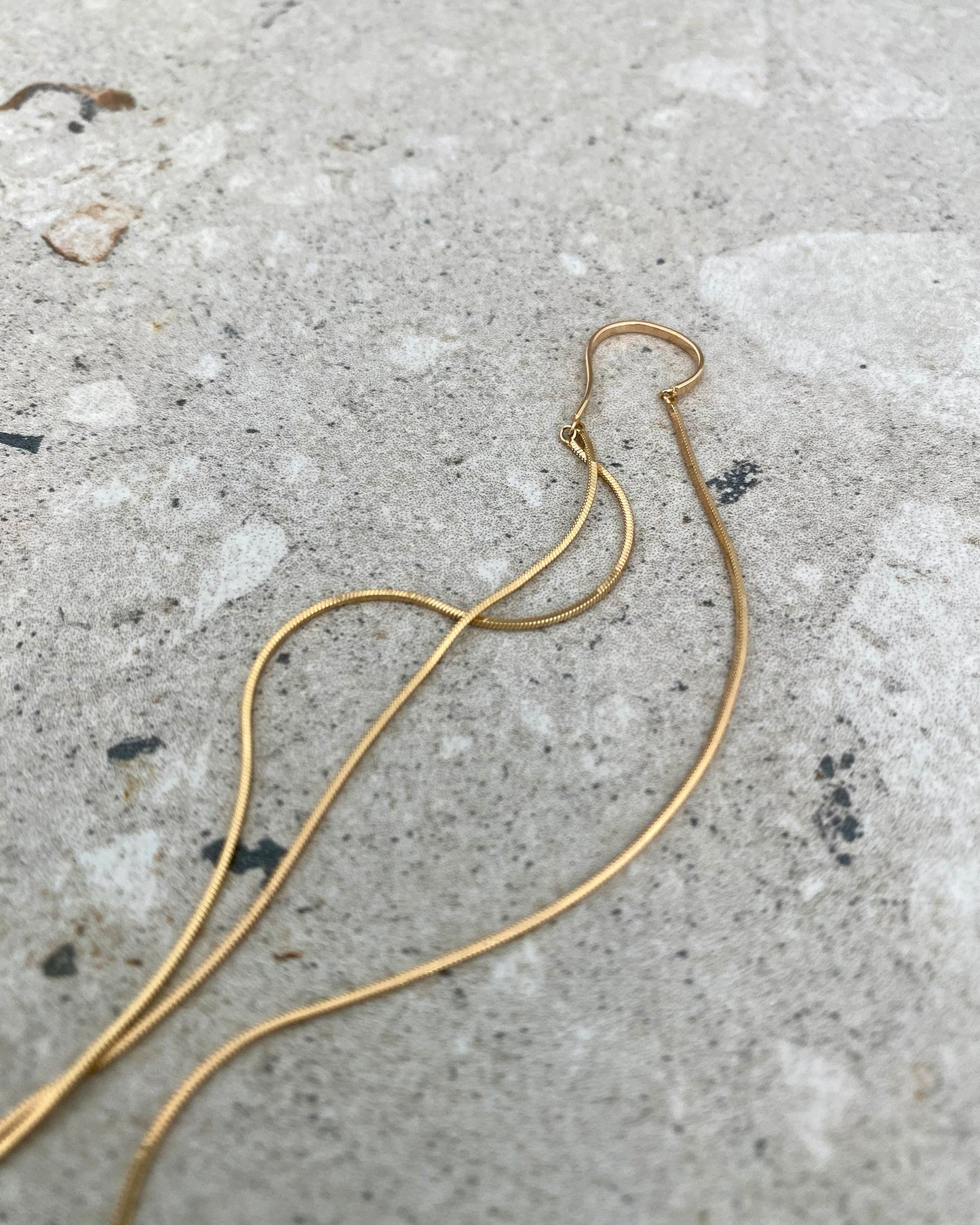 Lissom Thin Earcuff Long - vergoldet
