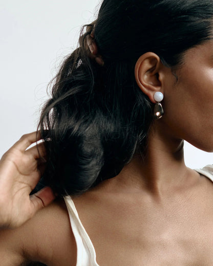 Smoky/Light Blue Pebbles Earrings No1