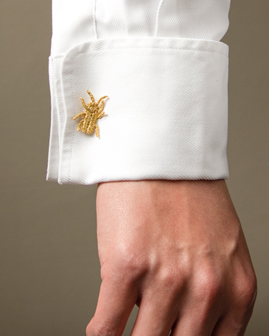 Embroidered insect brooches